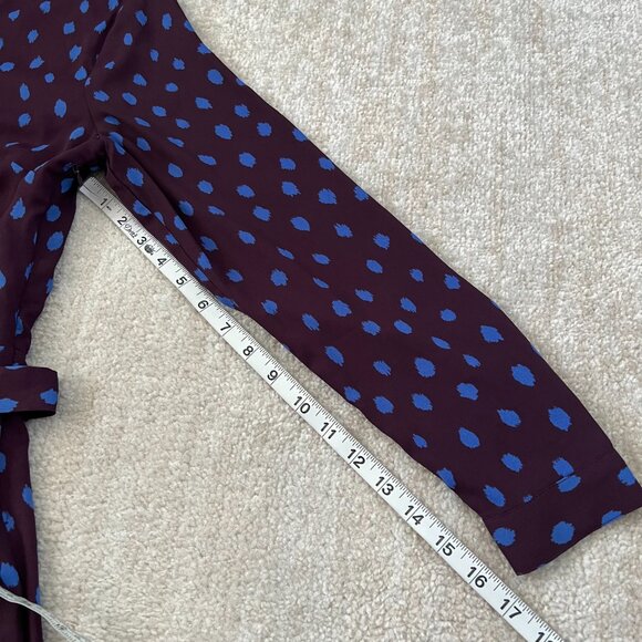 Banana Republic Factory Flowy Blue Purple Work Shirt Dress 8 - Picture 8 of 10